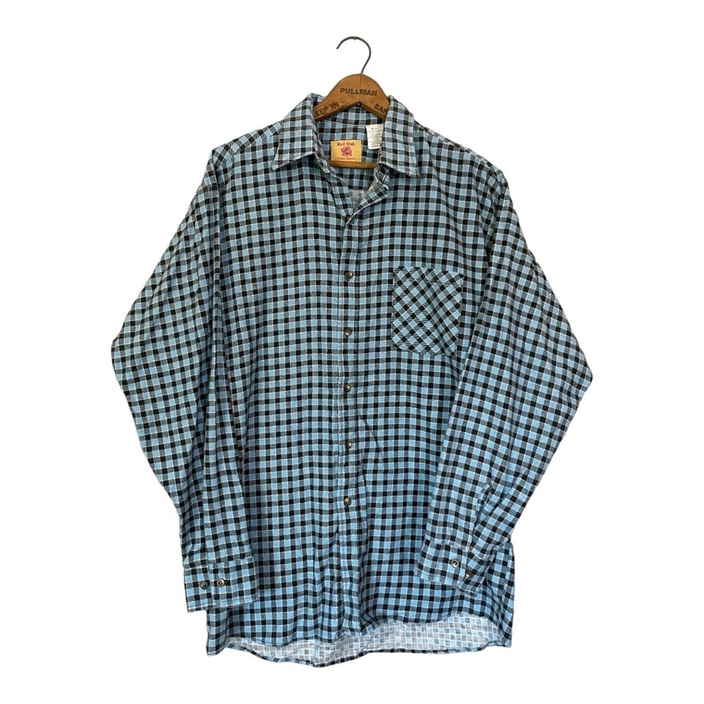 Red Oak Ranch Vintage Flannel Long Sleeve Button Down Shirt Mens Medium Tall